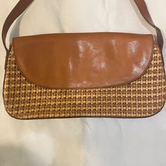 Brahmin leather and Raffia purse - Picture 3 of 8